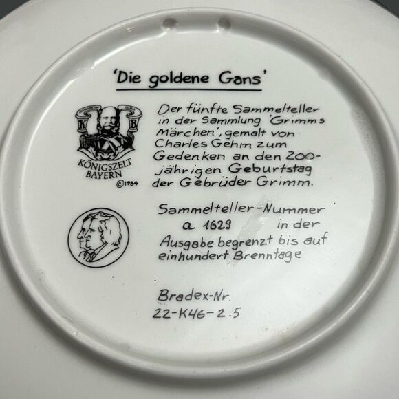 Charles Gehm Collector Plates The Golden Goose &  Die zertanzten Schuhe Grimm 8” - Picture 7 of 11